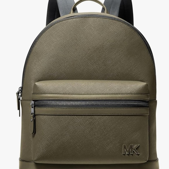 Michael Kors Olive Backpack for Mens Edison Dome Leather Backpack - Picture 1 of 4